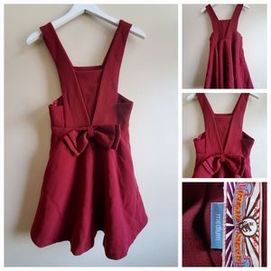 Vintage Unique wine dress with bow, medium, fully lined